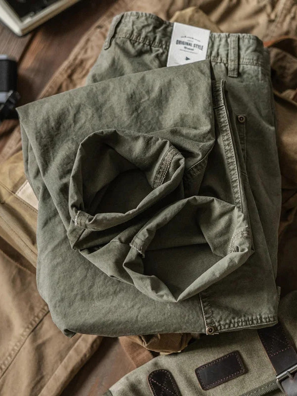 Men's American Washed Distressed Cargo Pants