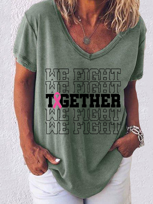 We Fight Together V-neck Short Sleeve T-shirt