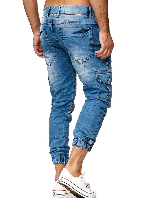 Men's Drawstring Washed Cozy Cargo Jeans