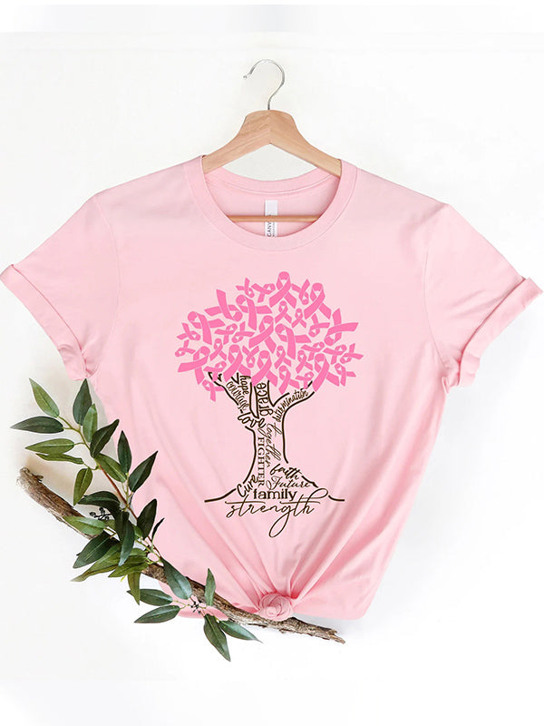 Pink Ribbon Tree Graphic Tee