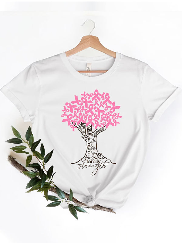 Pink Ribbon Tree Graphic Tee