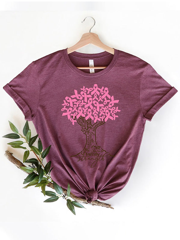 Pink Ribbon Tree Graphic Tee