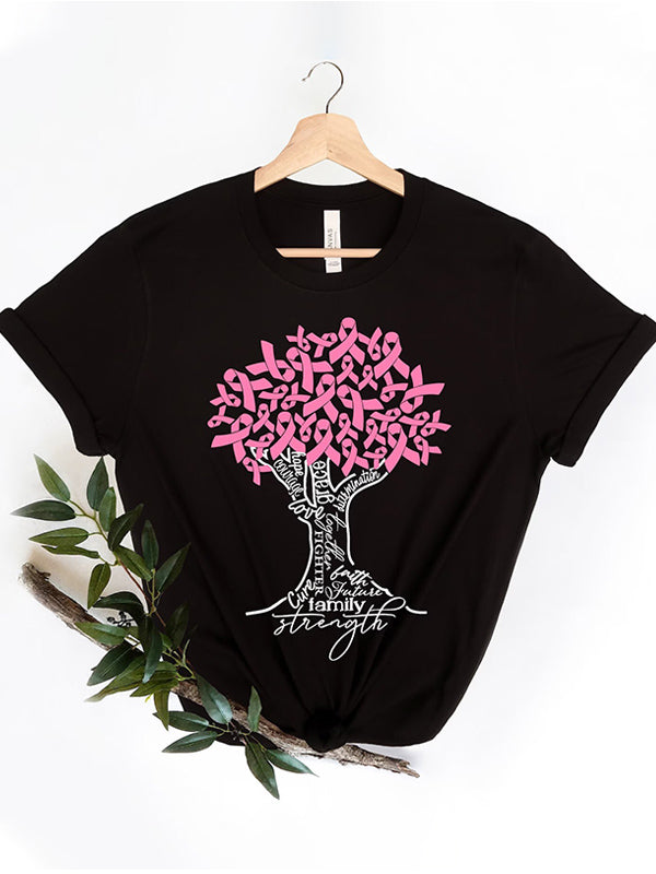 Pink Ribbon Tree Graphic Tee
