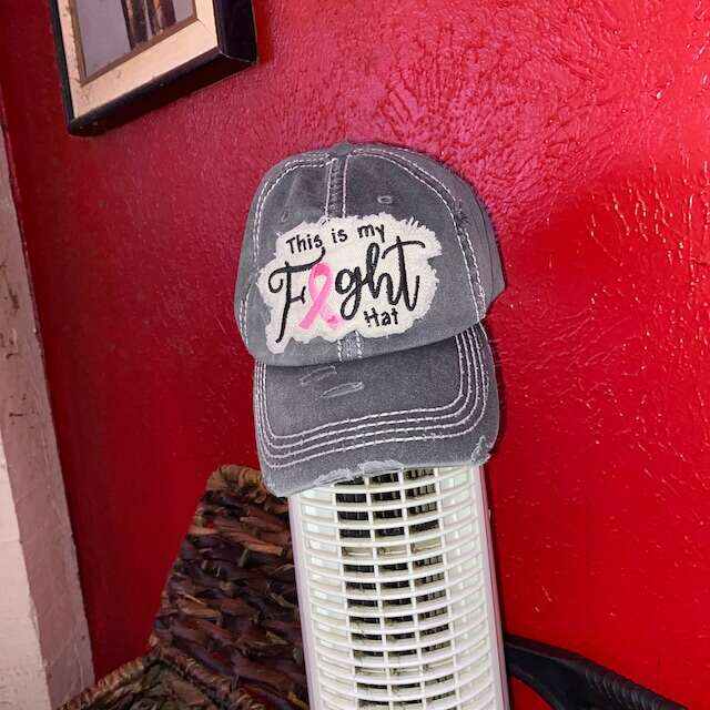 This is My Fight Hat Embroidery Distressed Pink Ribbon Baseball Cap