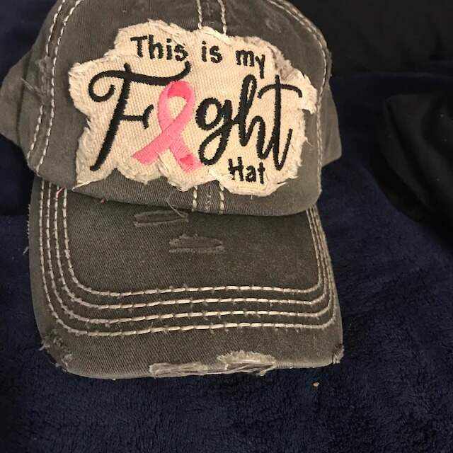 This is My Fight Hat Embroidery Distressed Pink Ribbon Baseball Cap