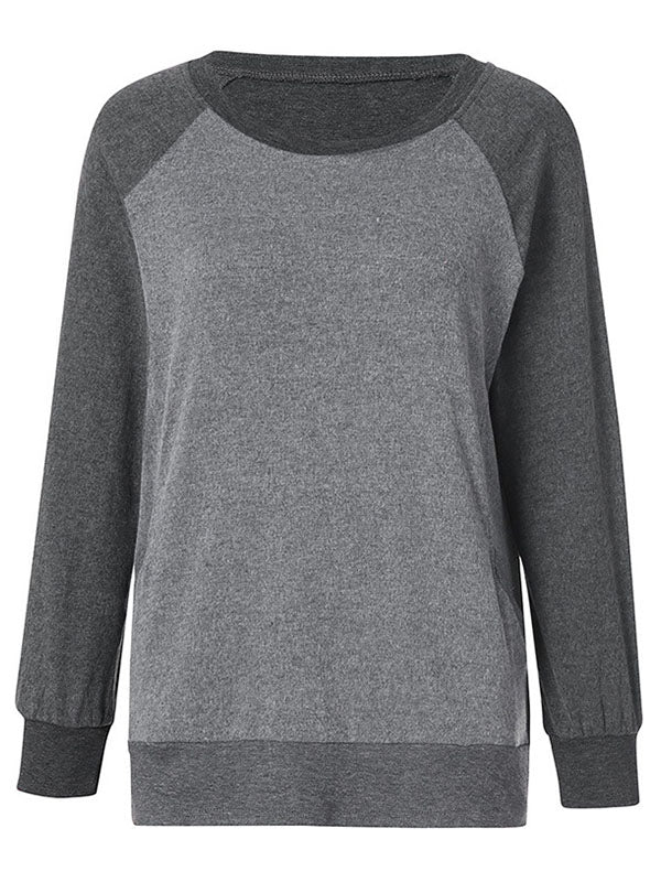 Color Block Pocketed Long Sleeve T-shirt