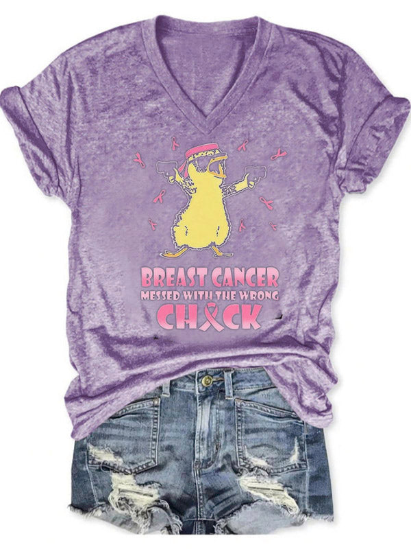 Breast Cancer Messed With The Wong Chick Graphic T-shirt