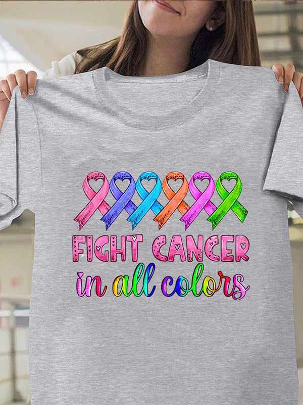 Fight Cancer In All Colors Graphic T-shirt