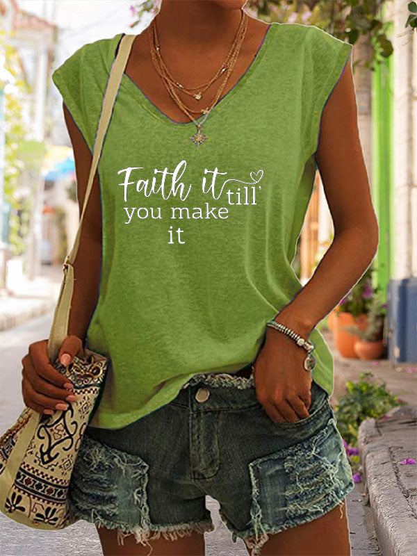Faith It Till You Make It Cap Sleeve T-Shirt