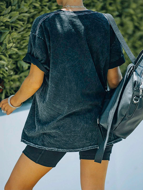 Believe Pink Ribbon Butterfly Graphic Washed T-shirt