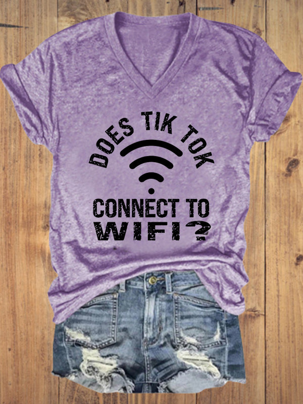 Does Tik Tok Connect to Wifi V-Neck T-Shirt