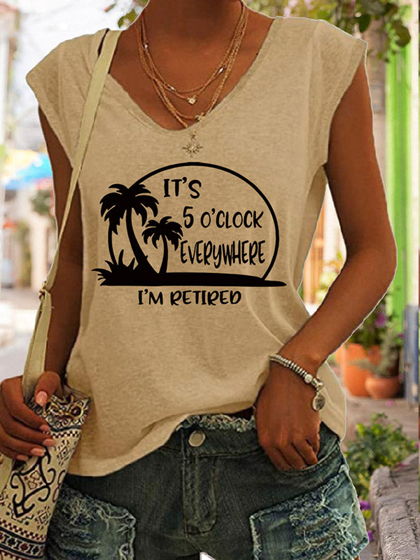 It's 5 O'clock Everywhere & I'm Retired V-neck T-shirt