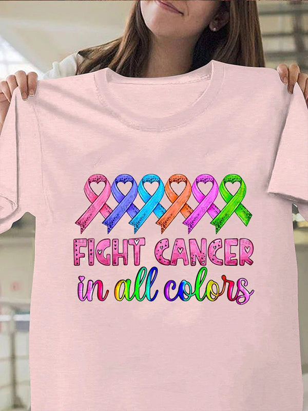 Fight Cancer In All Colors Graphic T-shirt