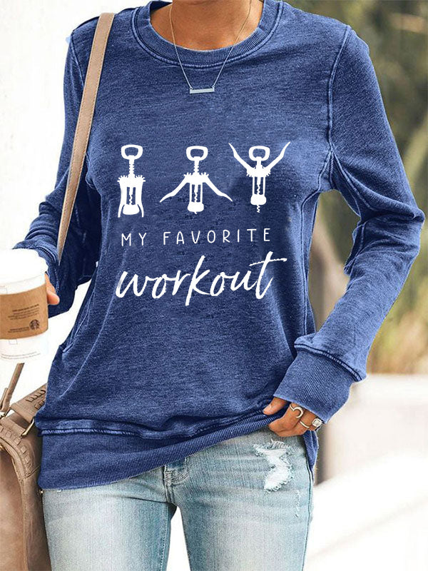Funny Crockscrew My Favorite Workout Cozy Sweatshirt