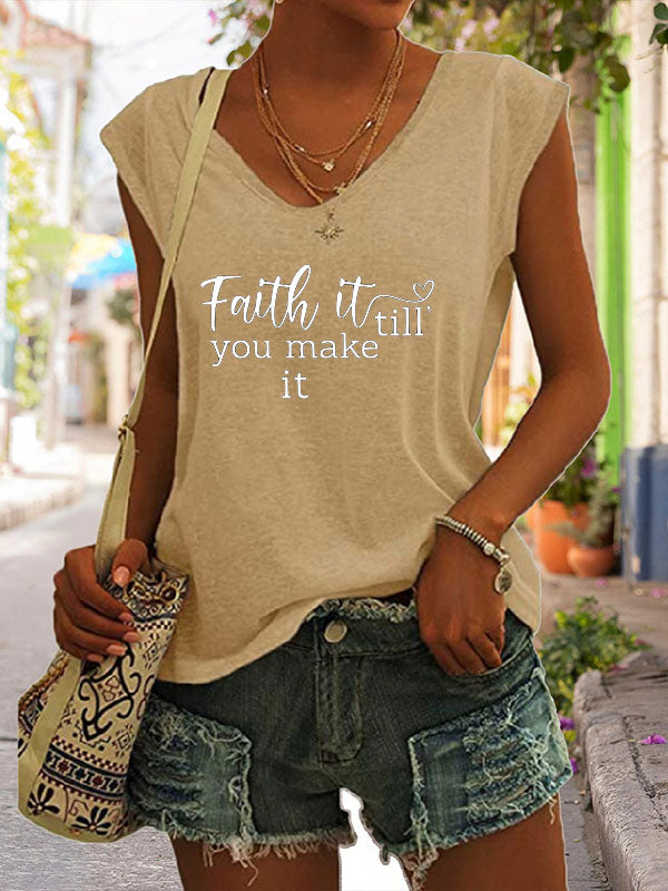 Faith It Till You Make It Cap Sleeve T-Shirt