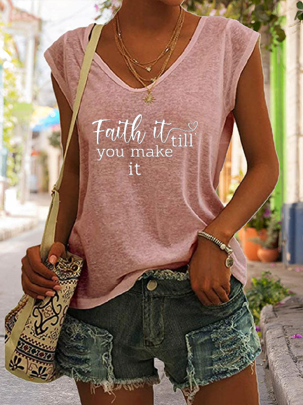 Faith It Till You Make It Cap Sleeve T-Shirt