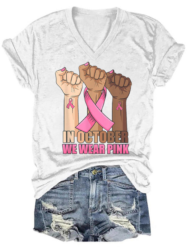 In October We Wear Pink Graphic T-shirt
