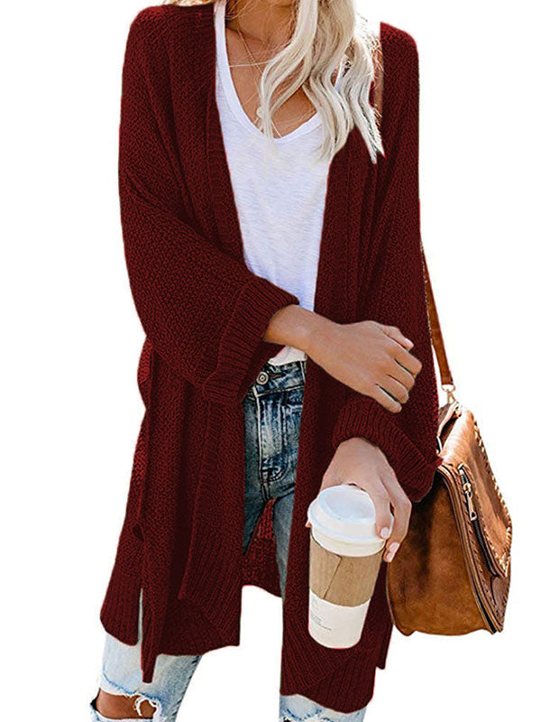 Shawl Neckline Knit Cardigan