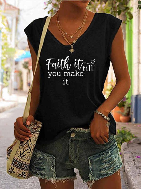 Faith It Till You Make It Cap Sleeve T-Shirt
