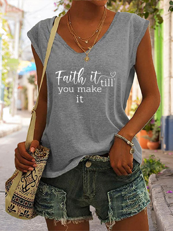Faith It Till You Make It Cap Sleeve T-Shirt