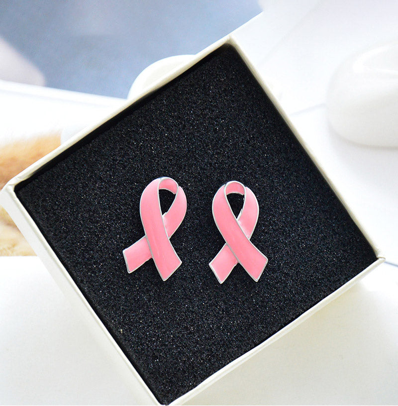 Breast Cancer Awareness Pink Ribbon Brooch