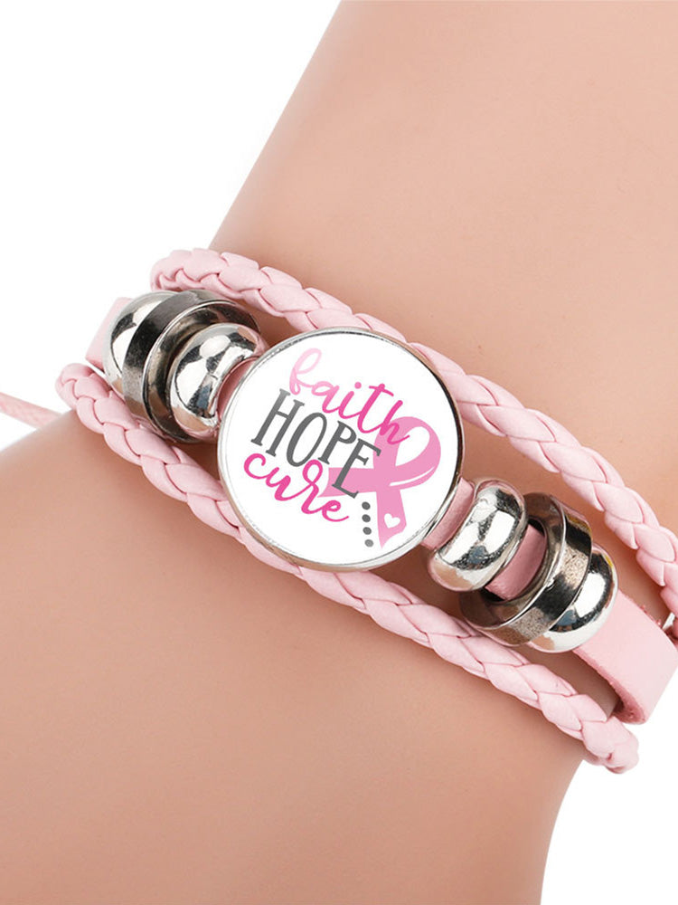 madepants.com Breast Cancer Awareness Pink Ribbon Bracelet
