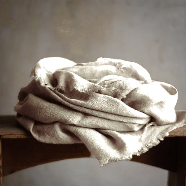 Vintage Cashmere Frayed Hem Scarf
