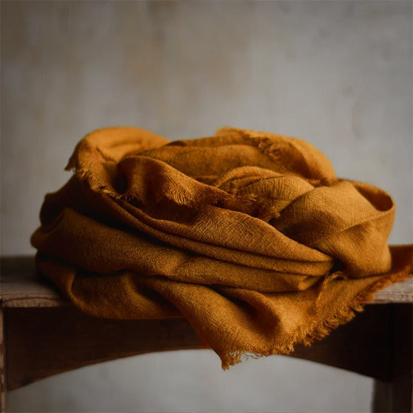 Vintage Cashmere Frayed Hem Scarf