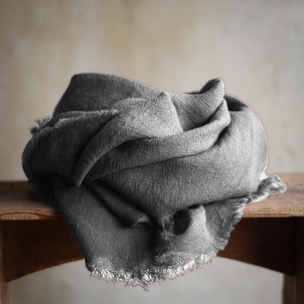 Vintage Cashmere Frayed Hem Scarf