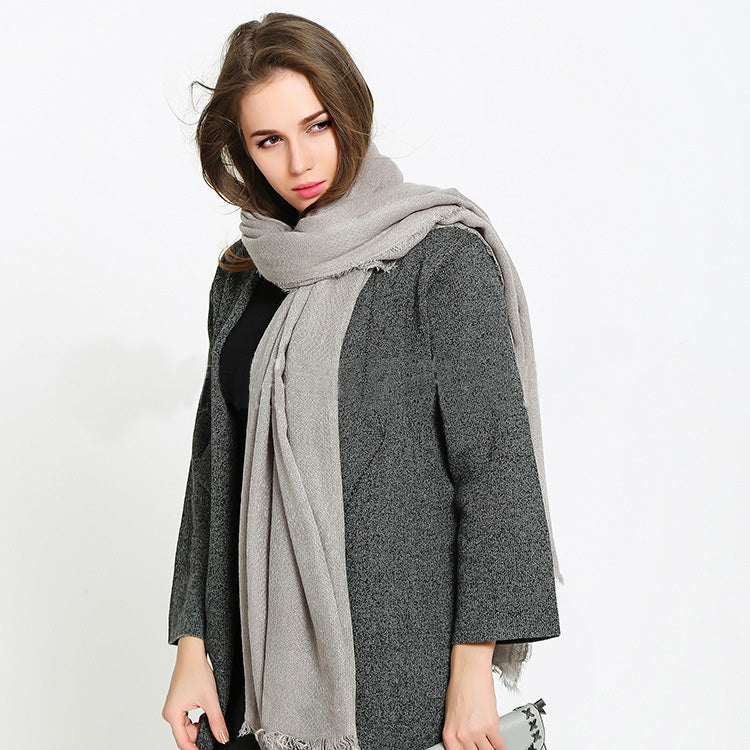 Vintage Cashmere Frayed Hem Scarf