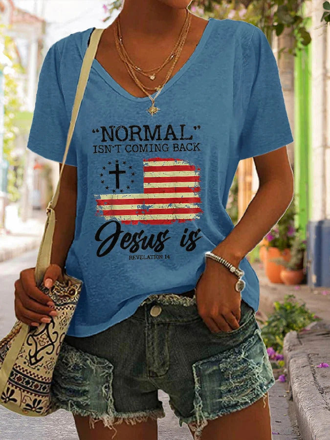 Normal Isn't Coming Back Jesus Is Short Sleeve T-Shirt