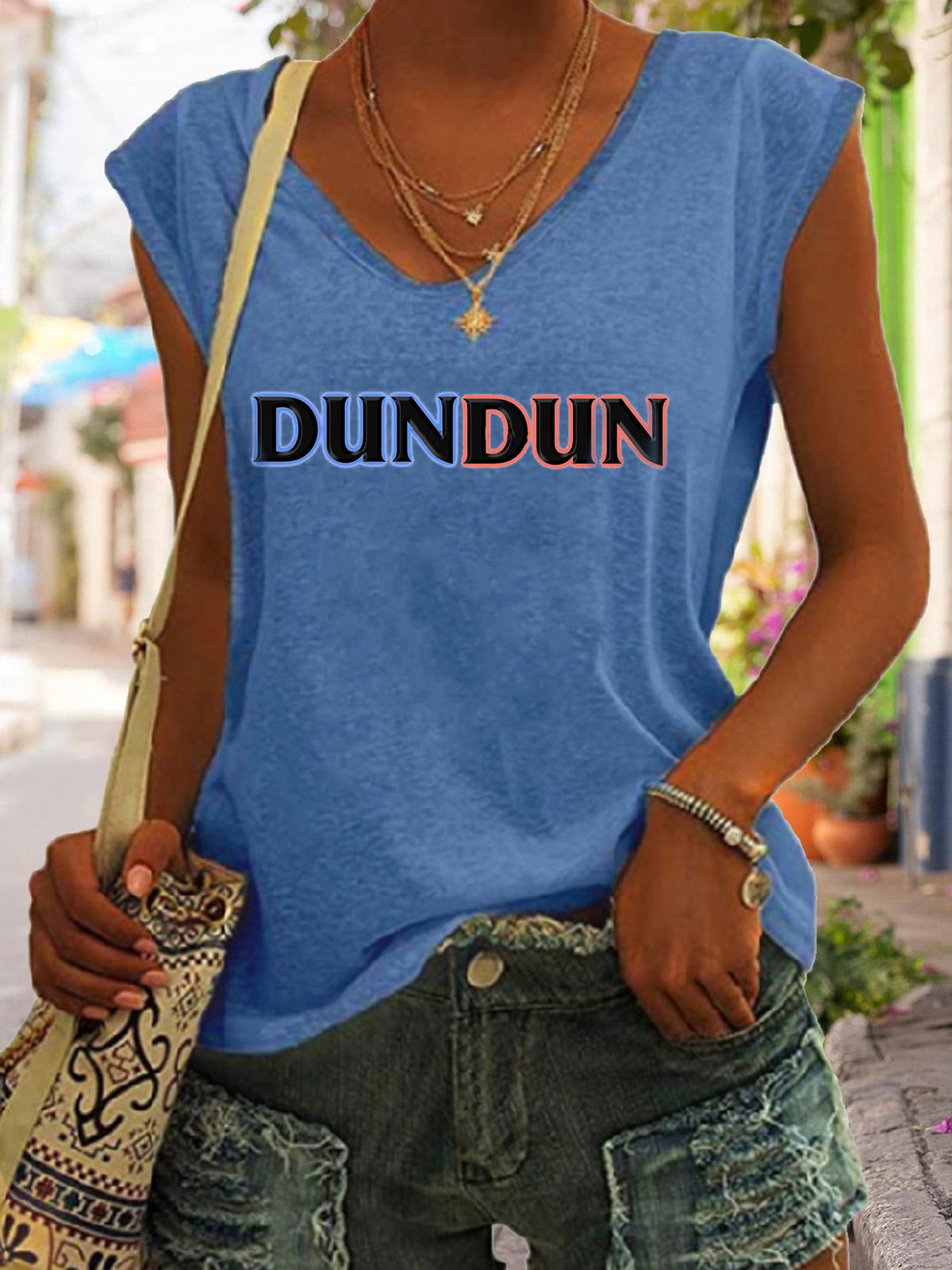 DUN DUN Cap Sleeve T-Shirt