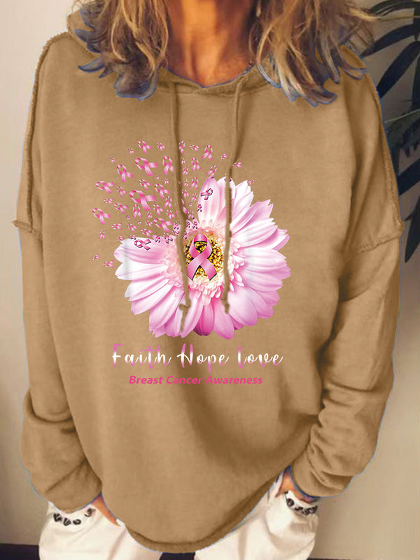 Faith Hope Love Breast Cancer Awareness Hoodie