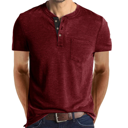 Men's Solid Color Short Sleeve T-shirt
