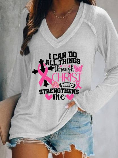 I Can Do All Things Though Christ Who Strengthens Me V-Neck T-Shirt