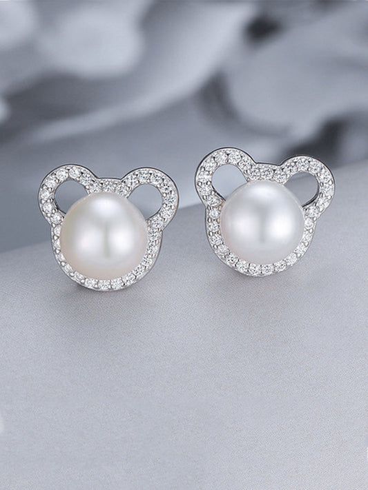 Animal Head Pearl Earrings