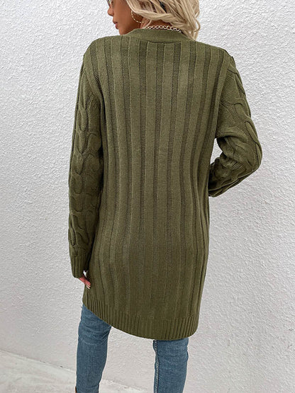 Button Front Large Pockets Knit Cardigan