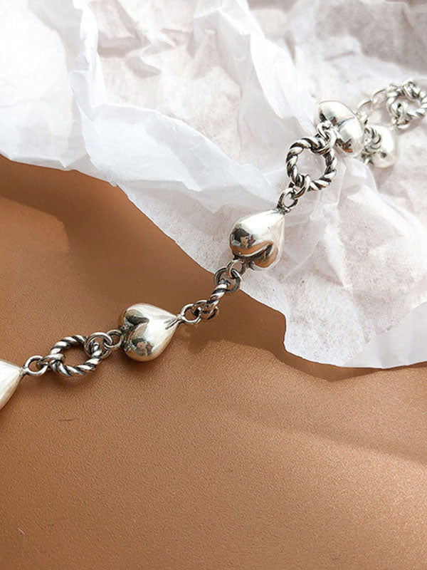 S925 Silver Love Tassel Bracelet