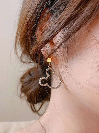 Animal Head Rhinestone Earrings