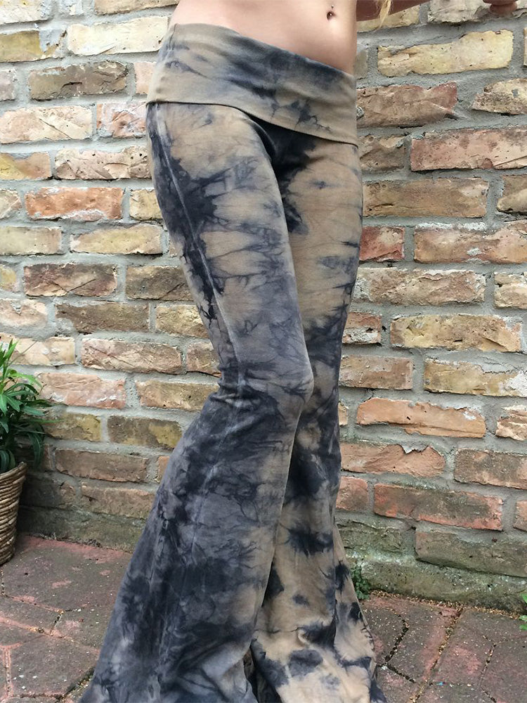 Khaki Tie-Dye Bell Bottoms
