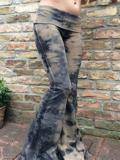 Khaki Tie-Dye Bell Bottoms