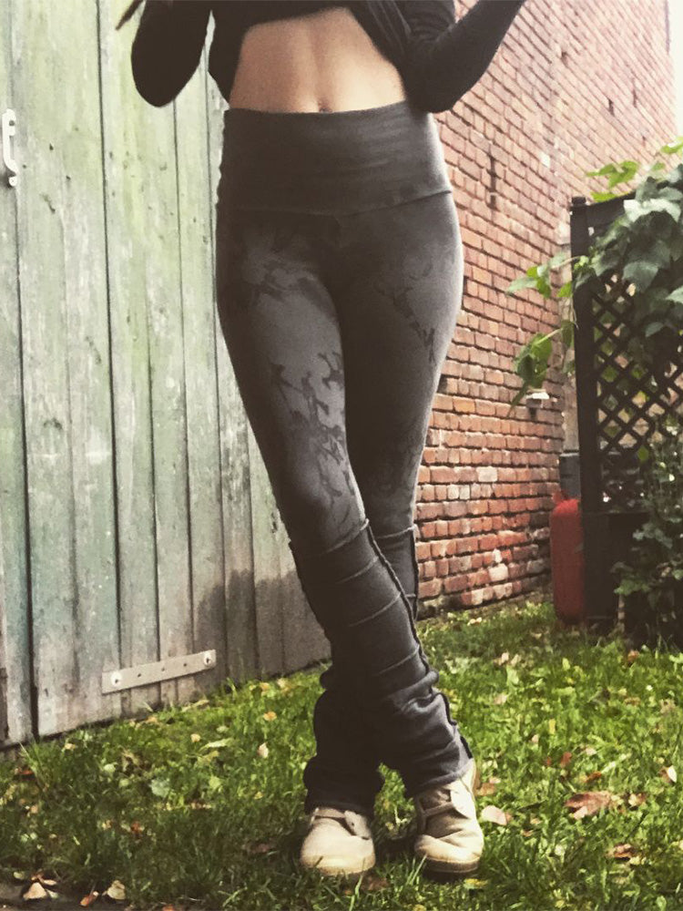 Dark Grey Tie-Dye Leggings