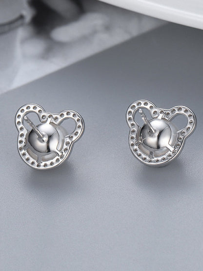 Animal Head Pearl Earrings