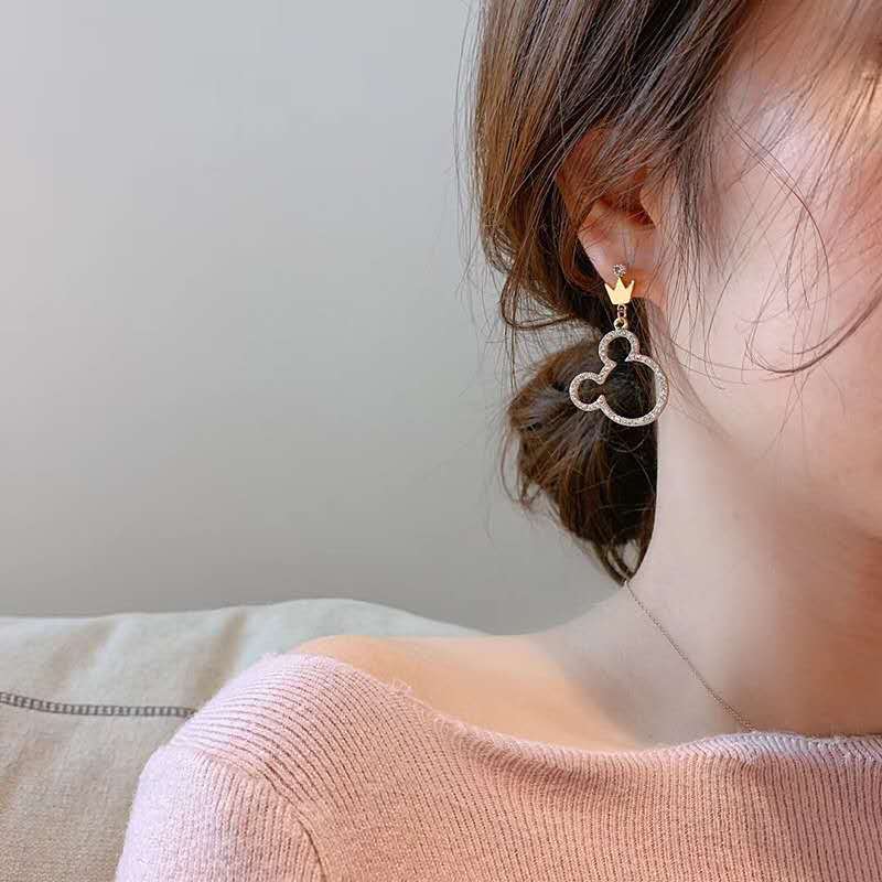 Animal Head Rhinestone Earrings