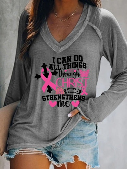 I Can Do All Things Though Christ Who Strengthens Me V-Neck T-Shirt