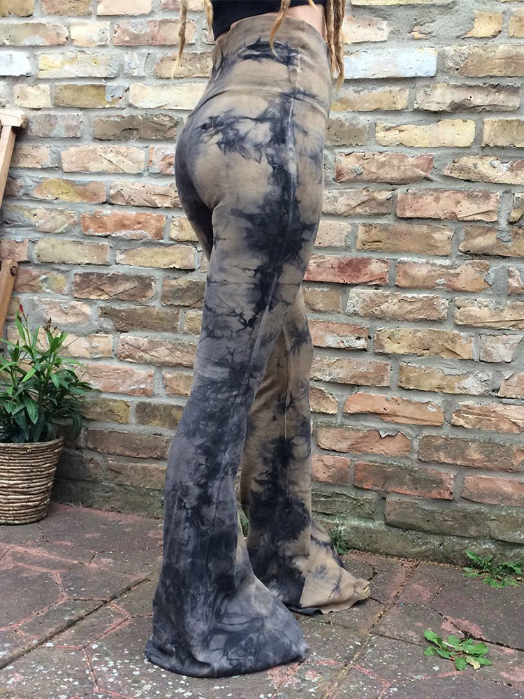 Khaki Tie-Dye Bell Bottoms