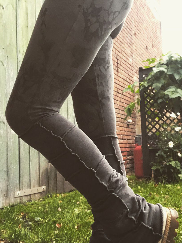 Dark Grey Tie-Dye Leggings