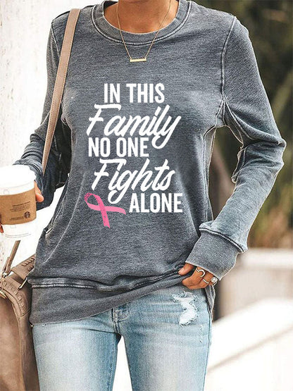 In This Family No One Fights Alone Cozy Sweatshirt