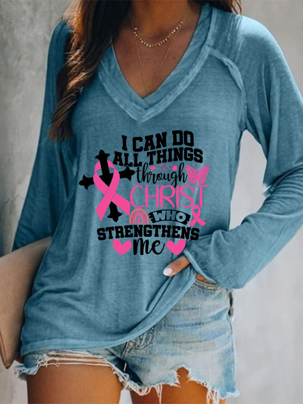 I Can Do All Things Though Christ Who Strengthens Me V-Neck T-Shirt