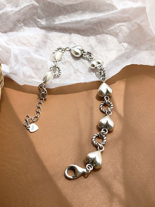 S925 Silver Love Tassel Bracelet